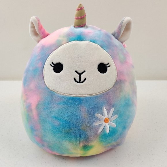 SQUISHMALLOW Lucy the Llama UNICORN with Daisy Rainbow Pastel 8" Stuffed Animal - Picture 2 of 9